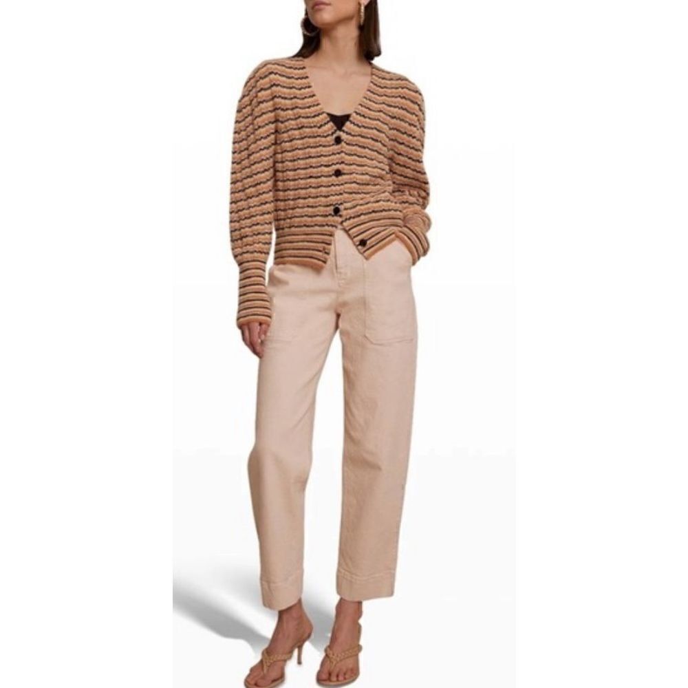 A.L.C. Rebekah Knit Cardigan in Cashew Multi Stripe NWT Size XS